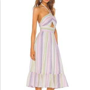Majorelle Electra midi dress in Pastel Multi